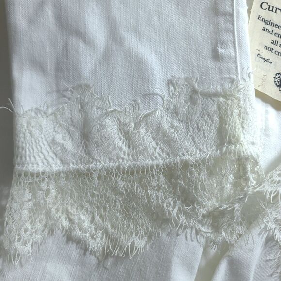 Democracy Ab Technology Ankle Jeans Womens 16 White High Rise Stretch Lace Ankle - Picture 6 of 16